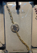 Round Star Medallion Bracelet - D-bracelets-0198