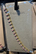 Pink Bead Fringe Bracelet - D-bracelets-0210