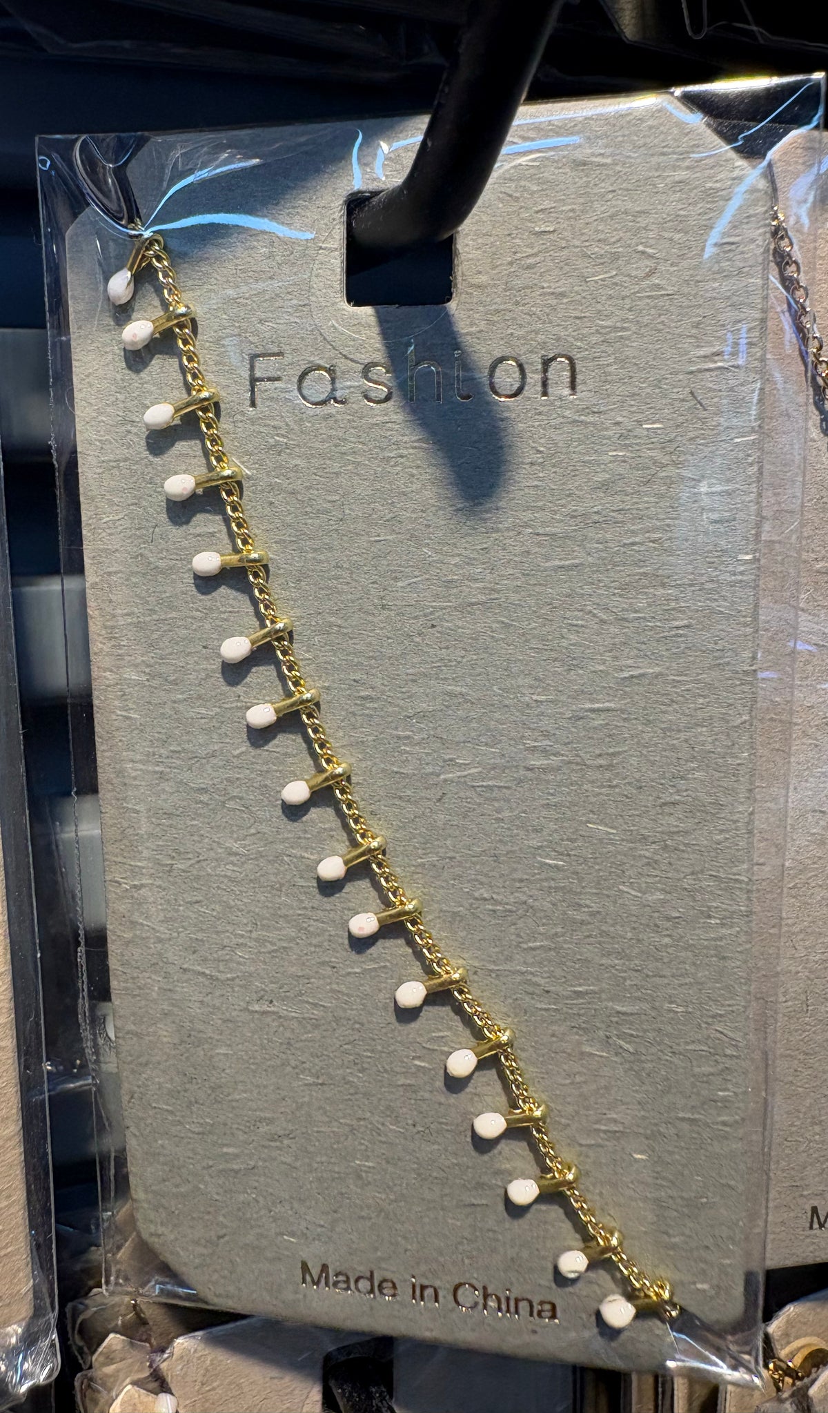 White Bead Fringe Bracelet - D-bracelets-0211