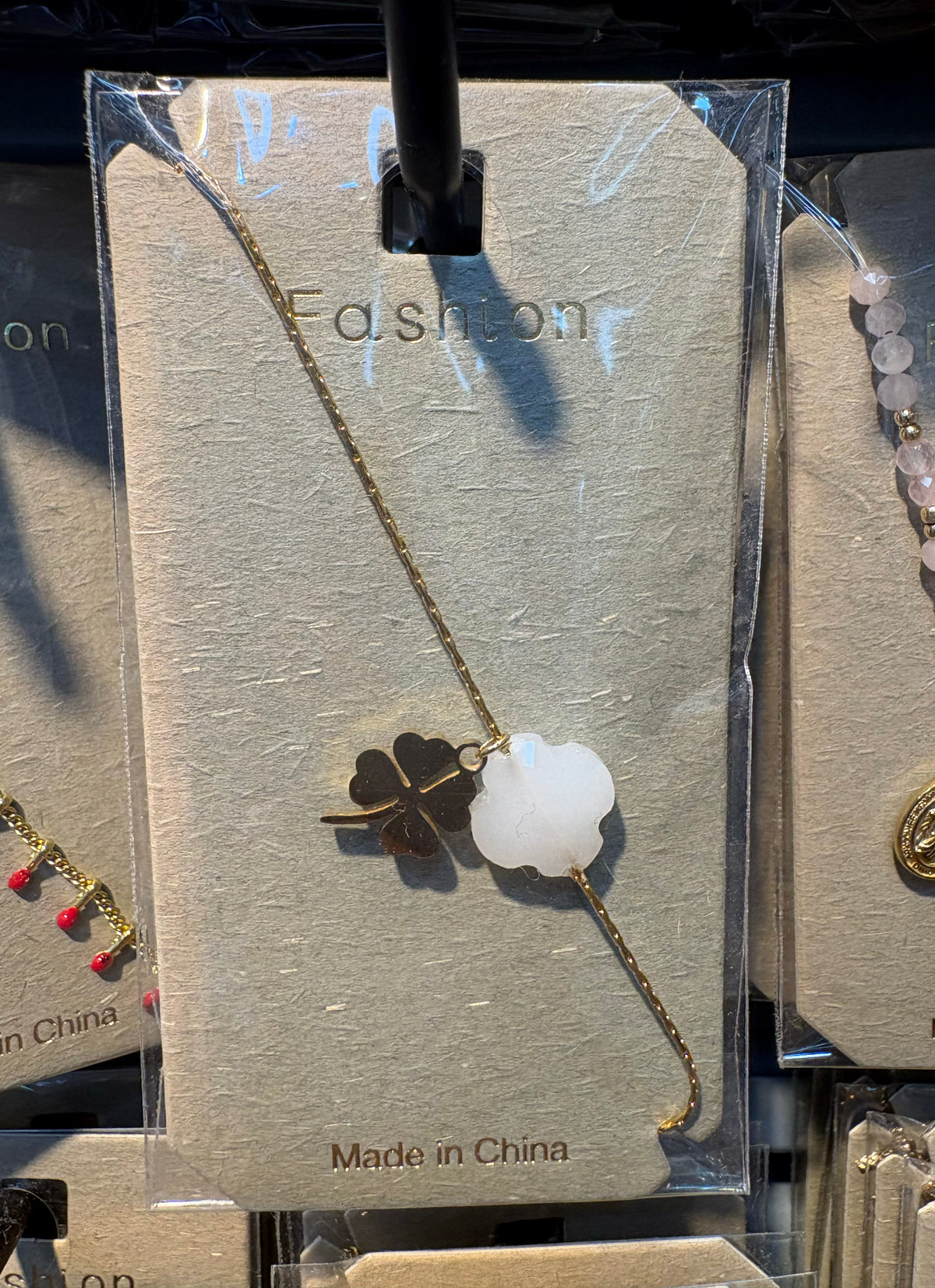 Double Clover Charm Bracelet - D-bracelets-0214