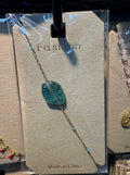 Green Oval Bead Chain Bracelet - D-bracelets-0216
