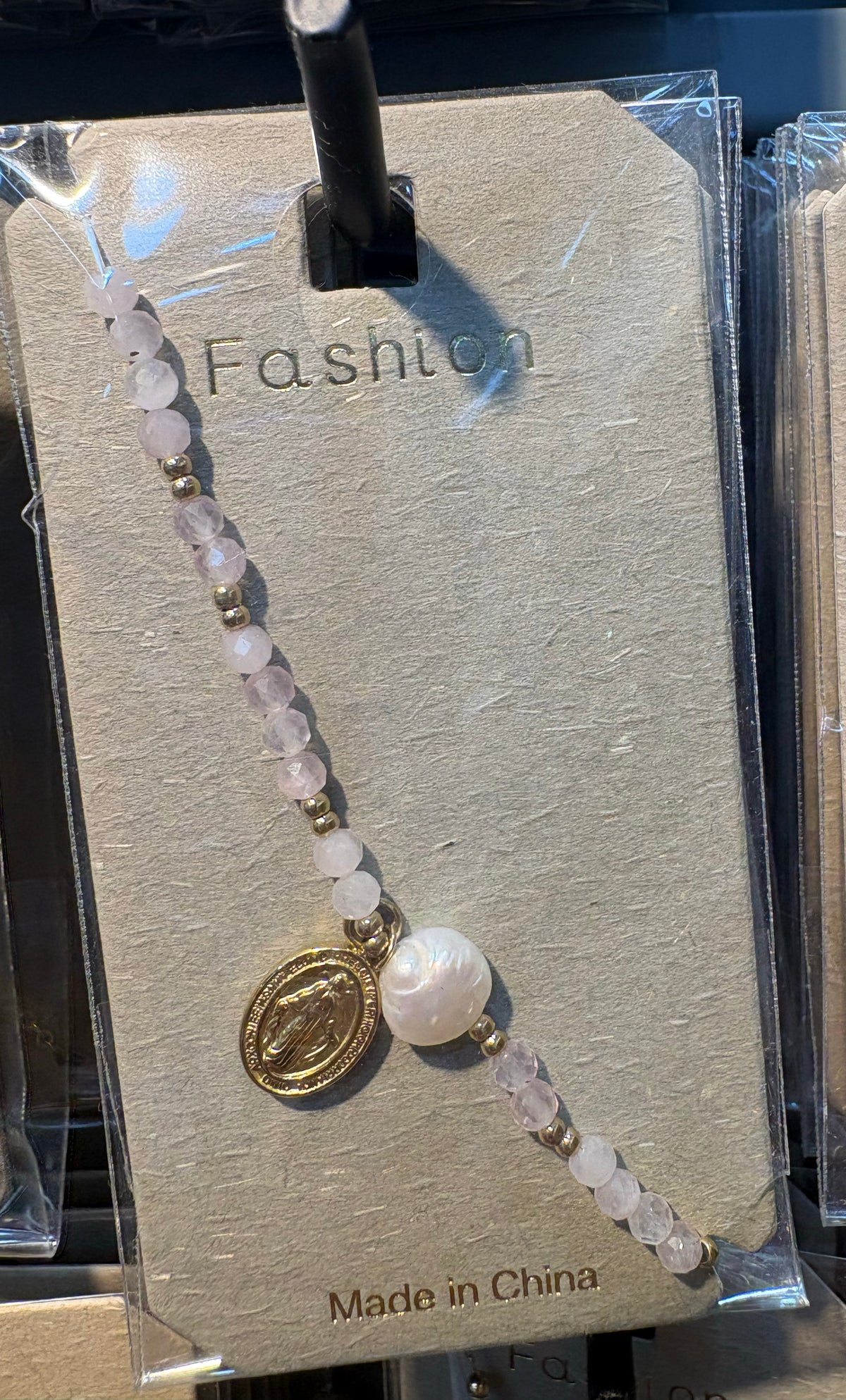 Pearl Bead Coin Charm Bracelet - D-bracelets-0217