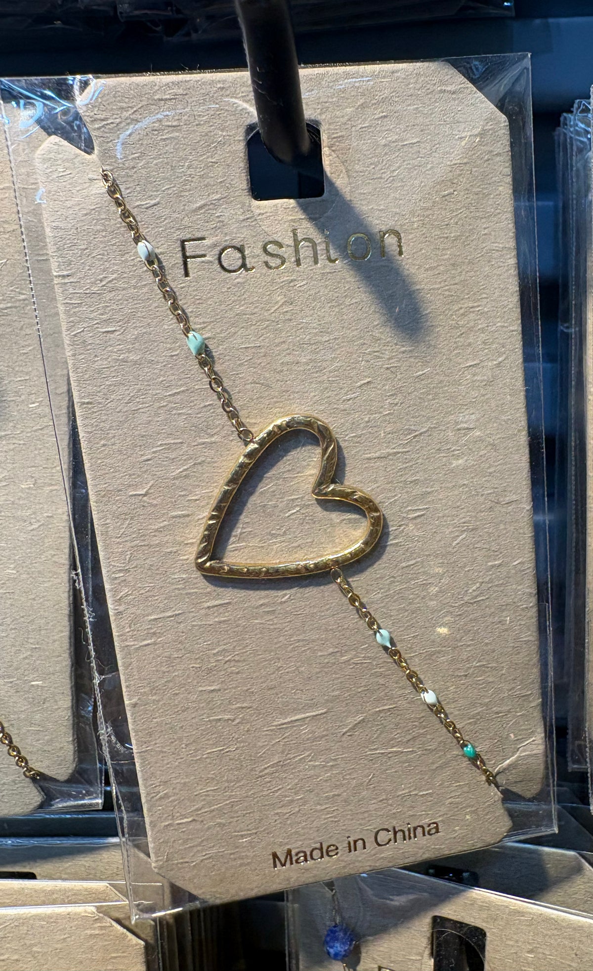 Open Heart Beaded Chain Bracelet - D-bracelets-0220