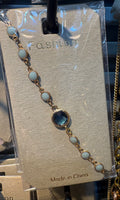 Pale Blue Crystal Link Bracelet - D-bracelets-0225