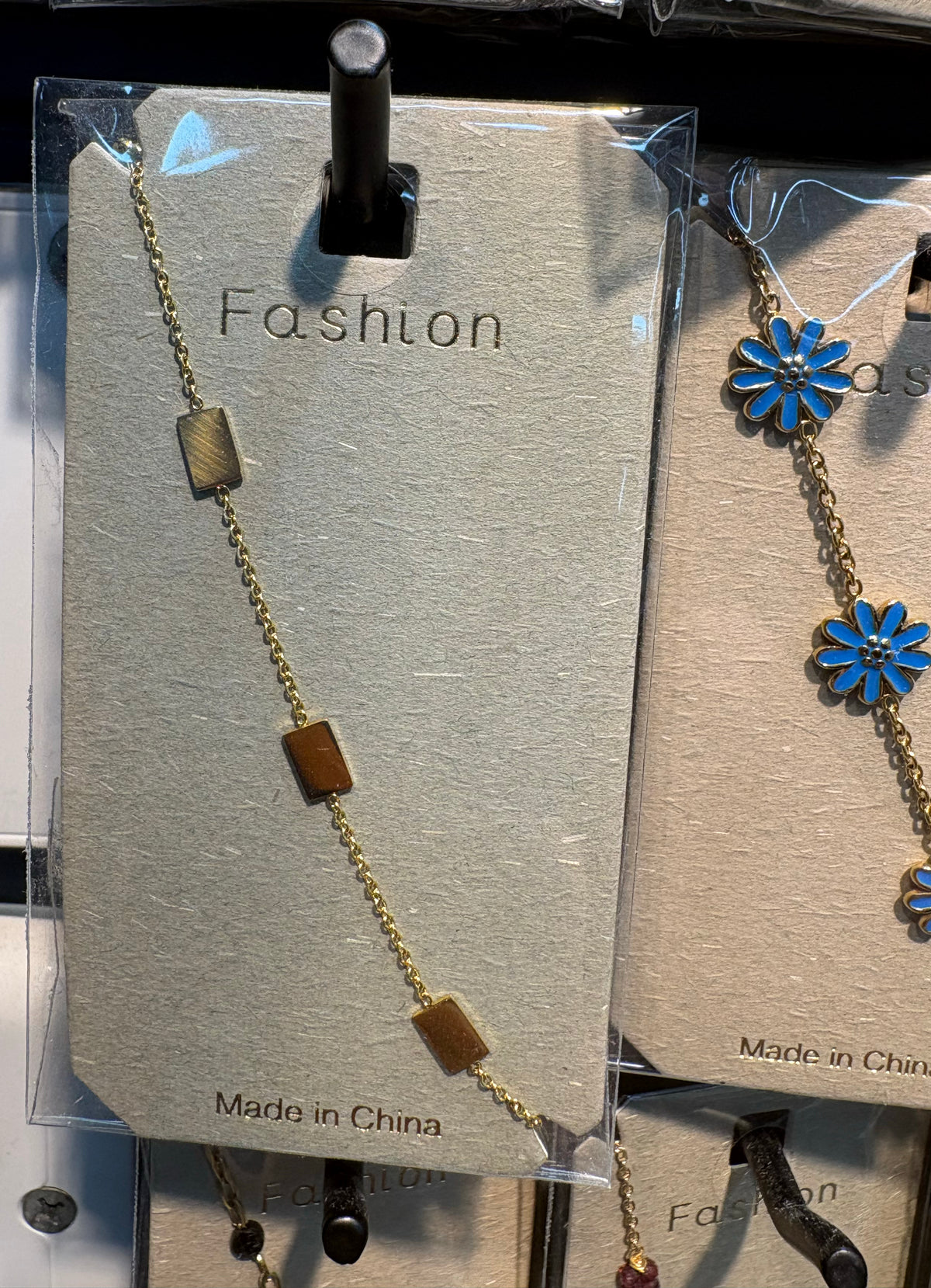 Rectangle Station Chain Bracelet - D-bracelets-0229