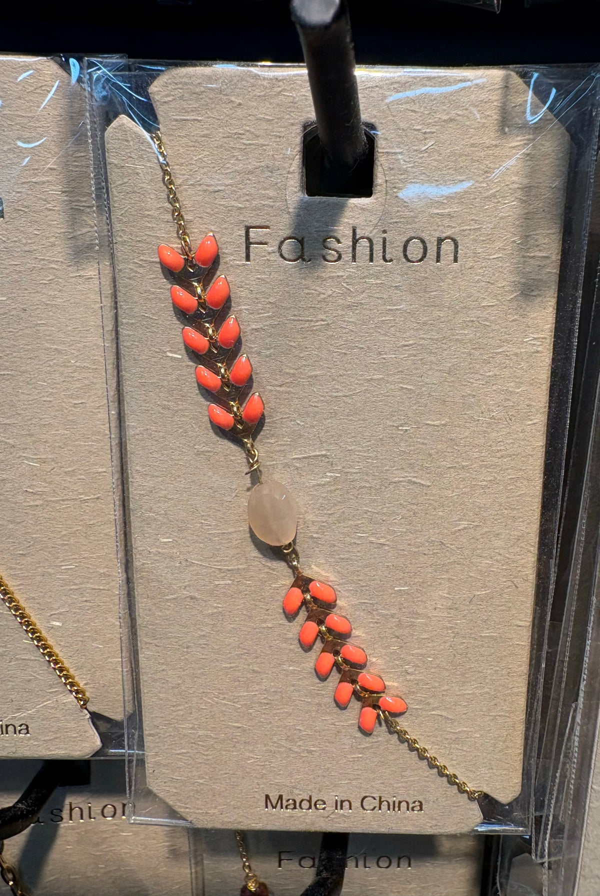 Coral Leaf Bead Bracelet - D-bracelets-0237