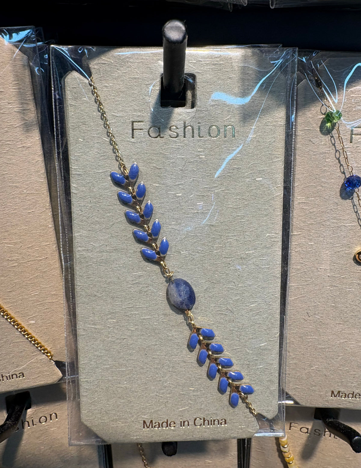 Blue Leaf Bead Bracelet - D-bracelets-0240