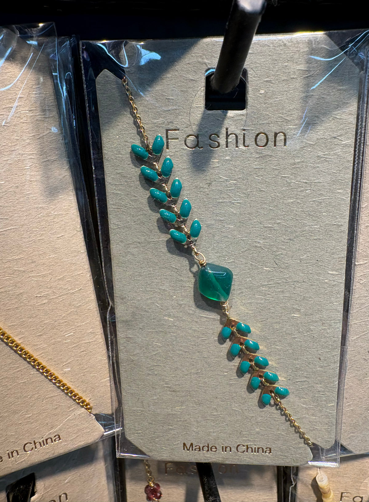 Green Leaf Bead Bracelet - D-bracelets-0242