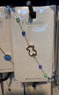 Open Flower Beaded Chain Bracelet - D-bracelets-0243