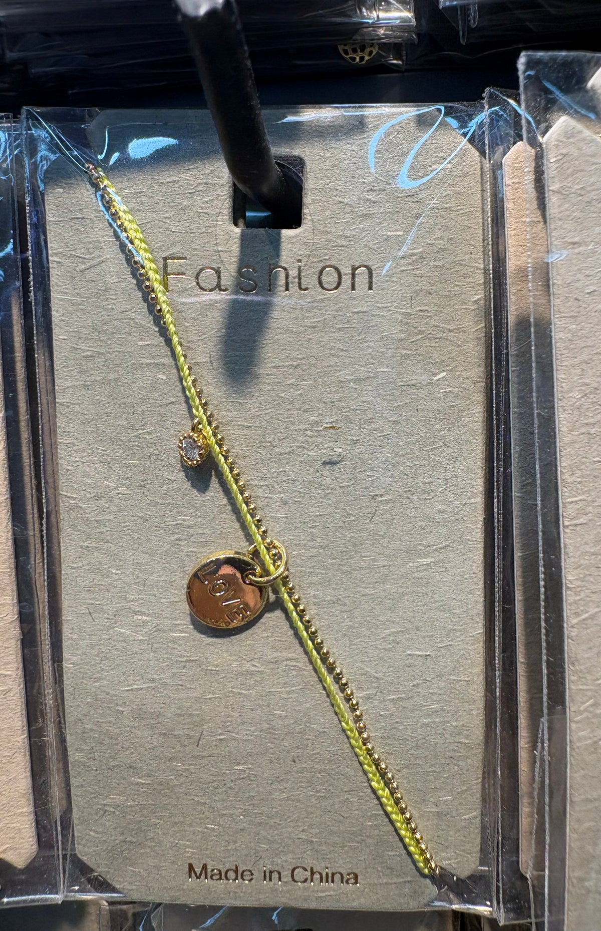 Yellow Cord Coin Charm Bracelet - D-bracelets-0247
