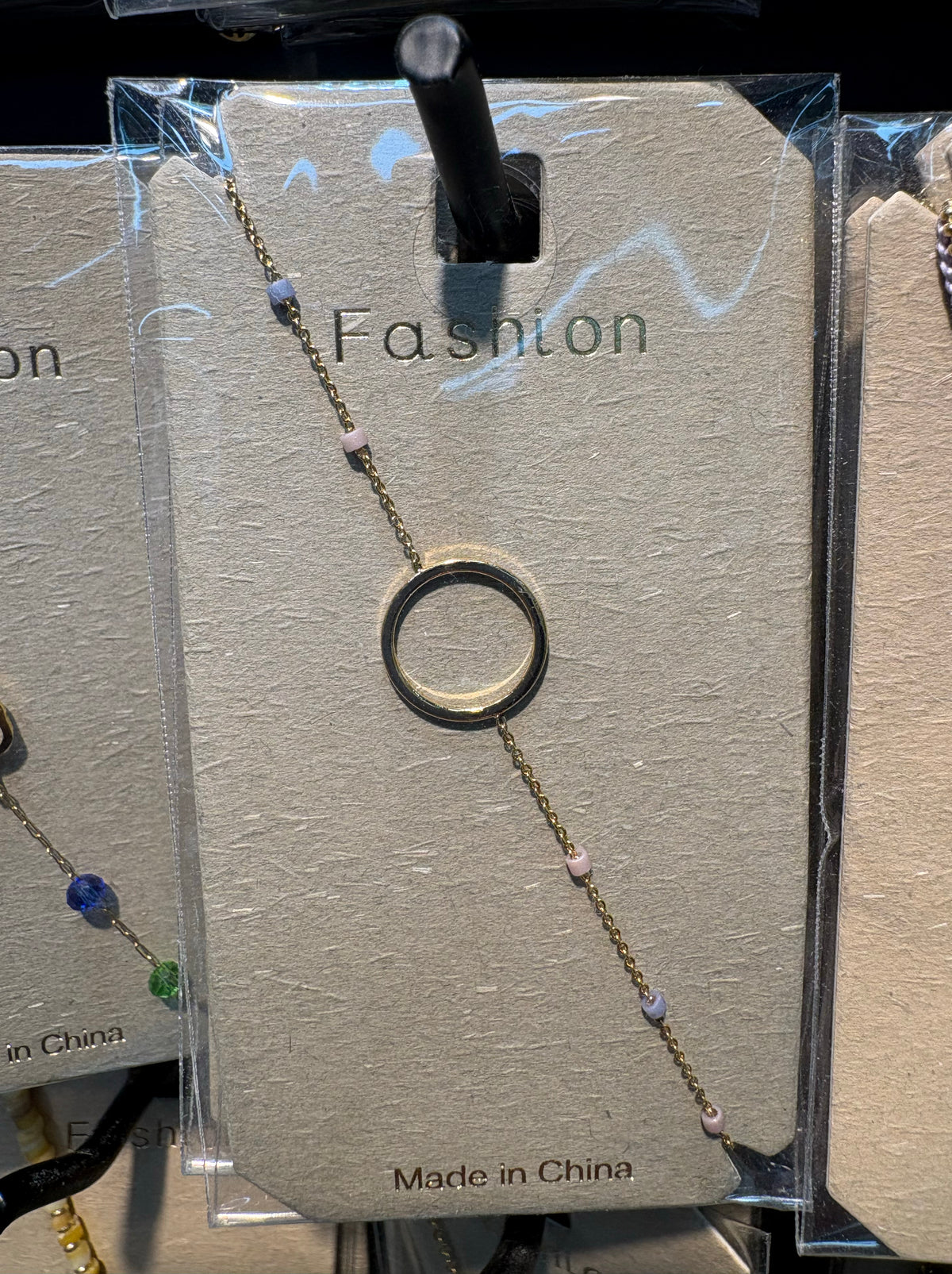 Circle Beaded Chain Bracelet - D-bracelets-0250