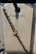 Black Cord Paperclip Bracelet - D-bracelets-0251