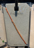 Orange Cord Slim Chain Bracelet - D-bracelets-0257
