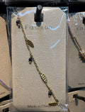 Leaf and Dark Bead Chain Bracelet - D-bracelets-0265