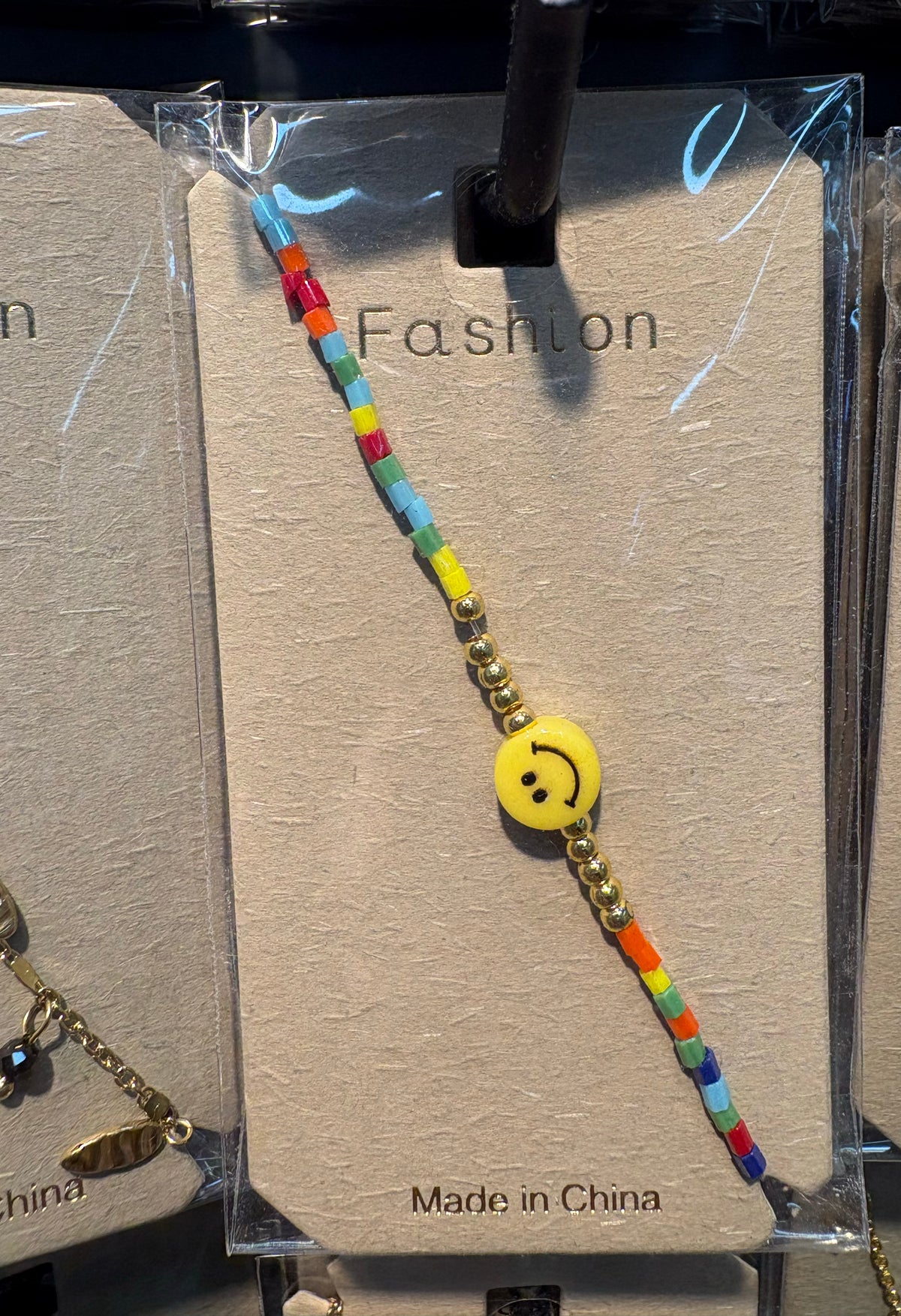 Smiley and Rainbow Chain Bracelet - D-bracelets-0275