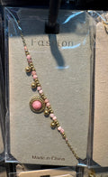 Pink Bead Sun Charm Bracelet - D-bracelets-0278