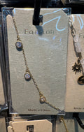 Round Crystal Station Bracelet - D-bracelets-0280