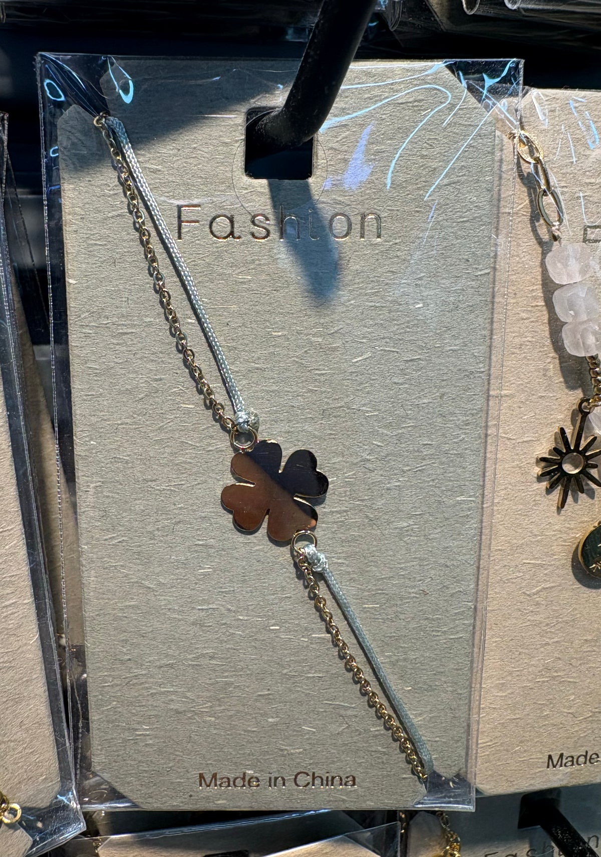 Double Chain Clover Bracelet - D-bracelets-0281