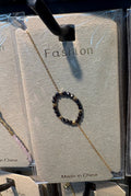 Black Crystal Circle Bracelet - D-bracelets-0284