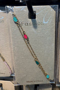 Bright Oval Double Chain Bracelet - D-bracelets-0287