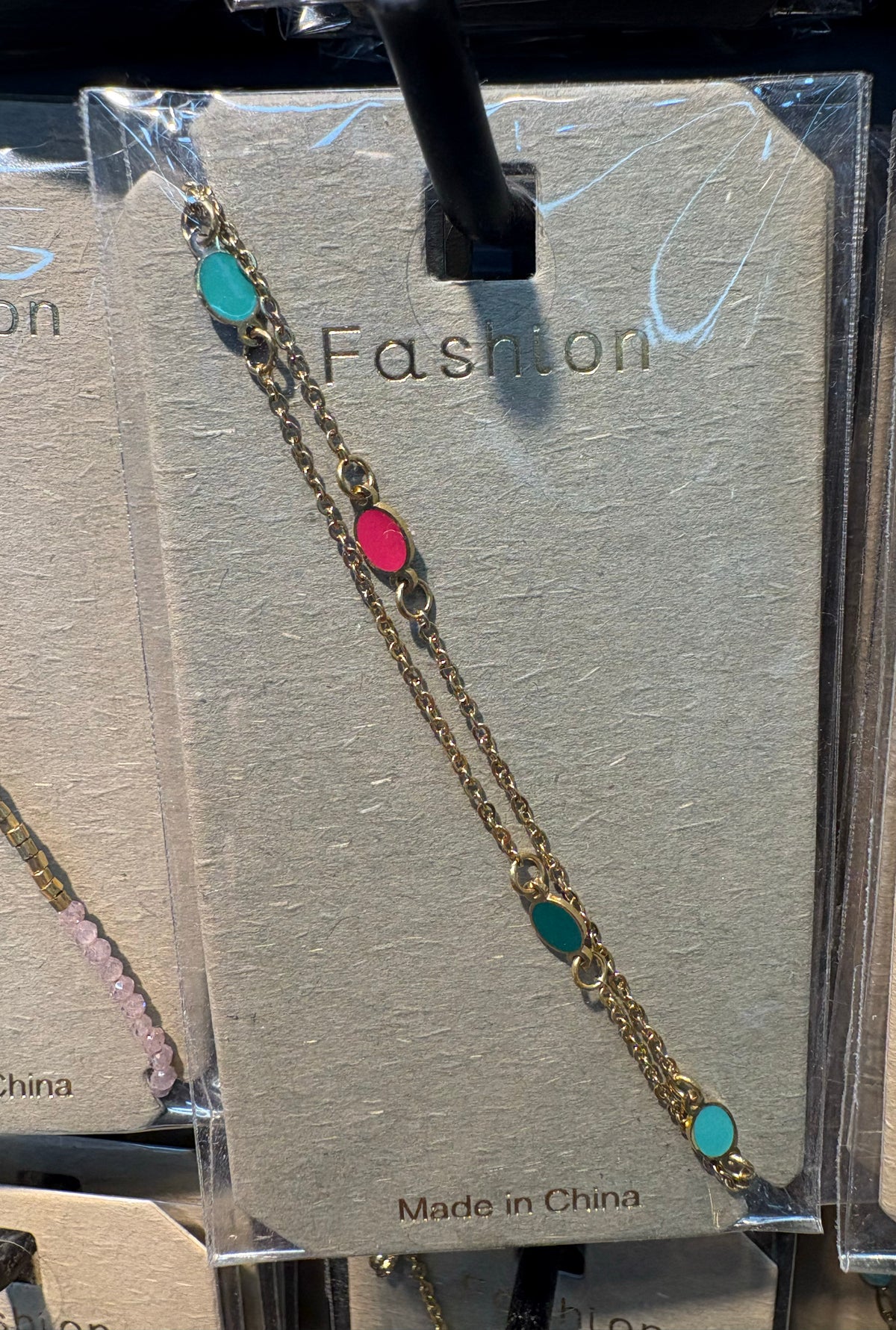 Bright Oval Double Chain Bracelet - D-bracelets-0287