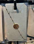 Black Bead Two Tone Disc Bracelet - D-bracelets-0294