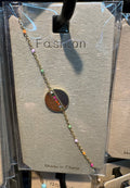 Colorful Bead Two Tone Disc Bracelet - D-bracelets-0295