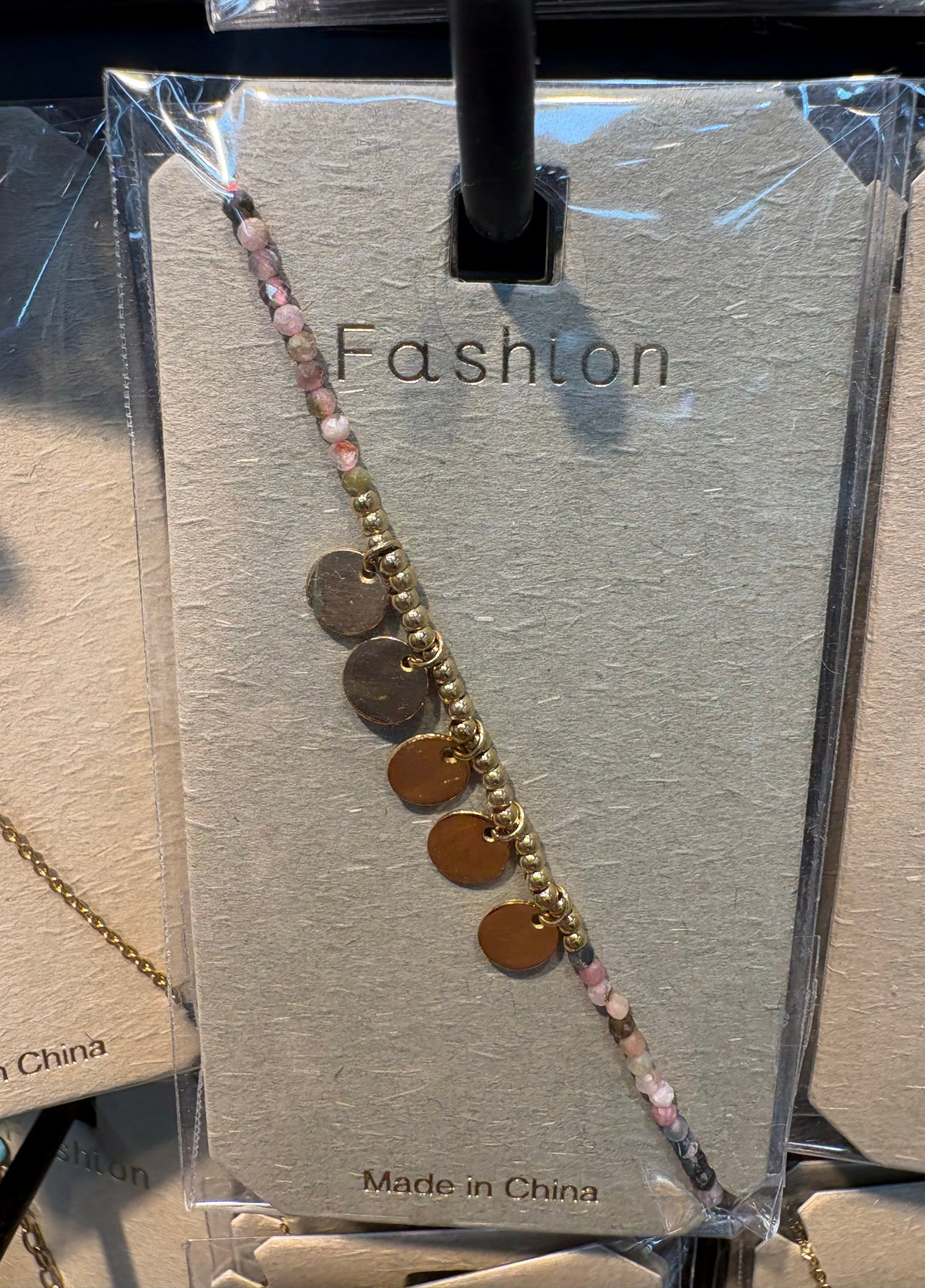Disc Dangle Bead Bracelet - D-bracelets-0299