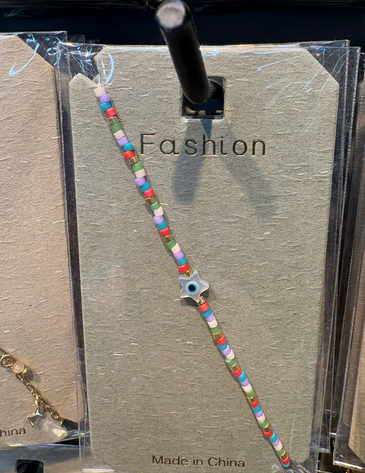 Rainbow Bead Evil Eye Bracelet - D-bracelets-0311