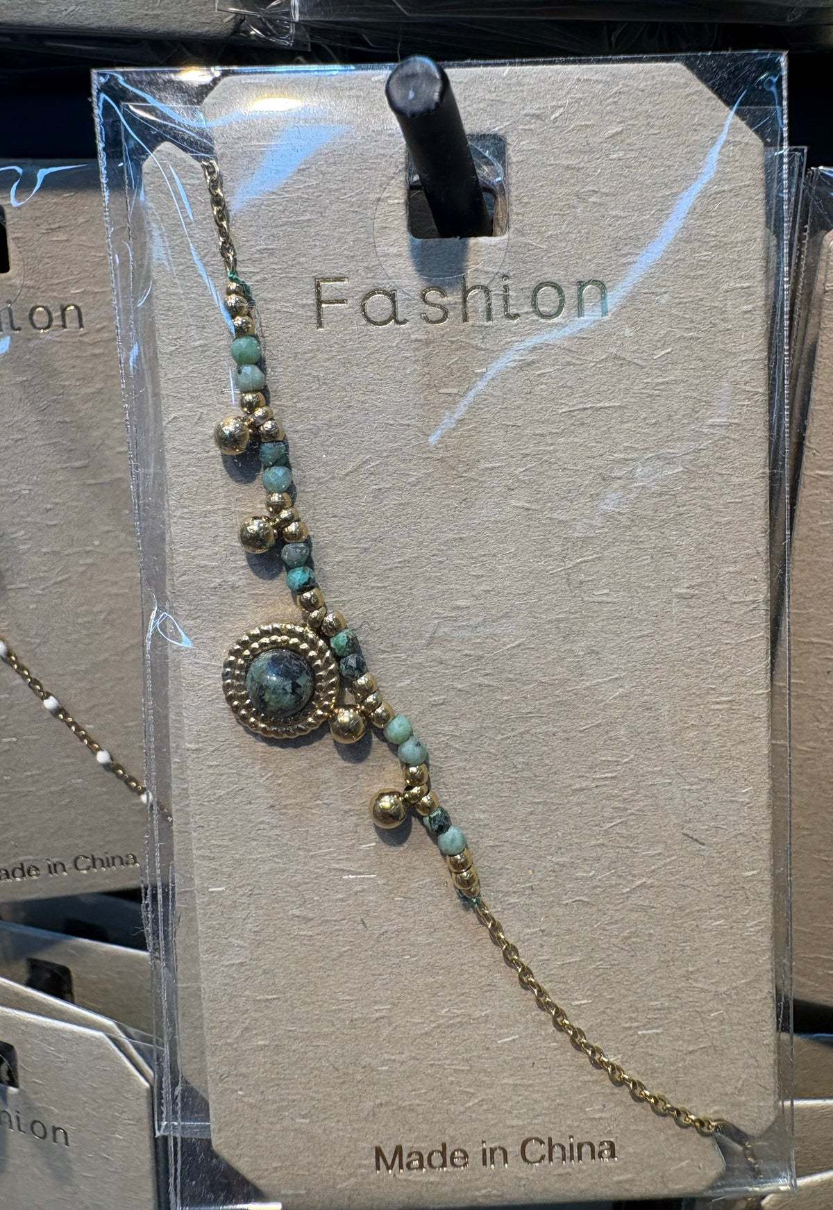 Blue Bead Medallion Bracelet - D-bracelets-0321