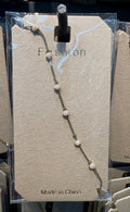White Bead Slim Bar Bracelet - D-bracelets-0322