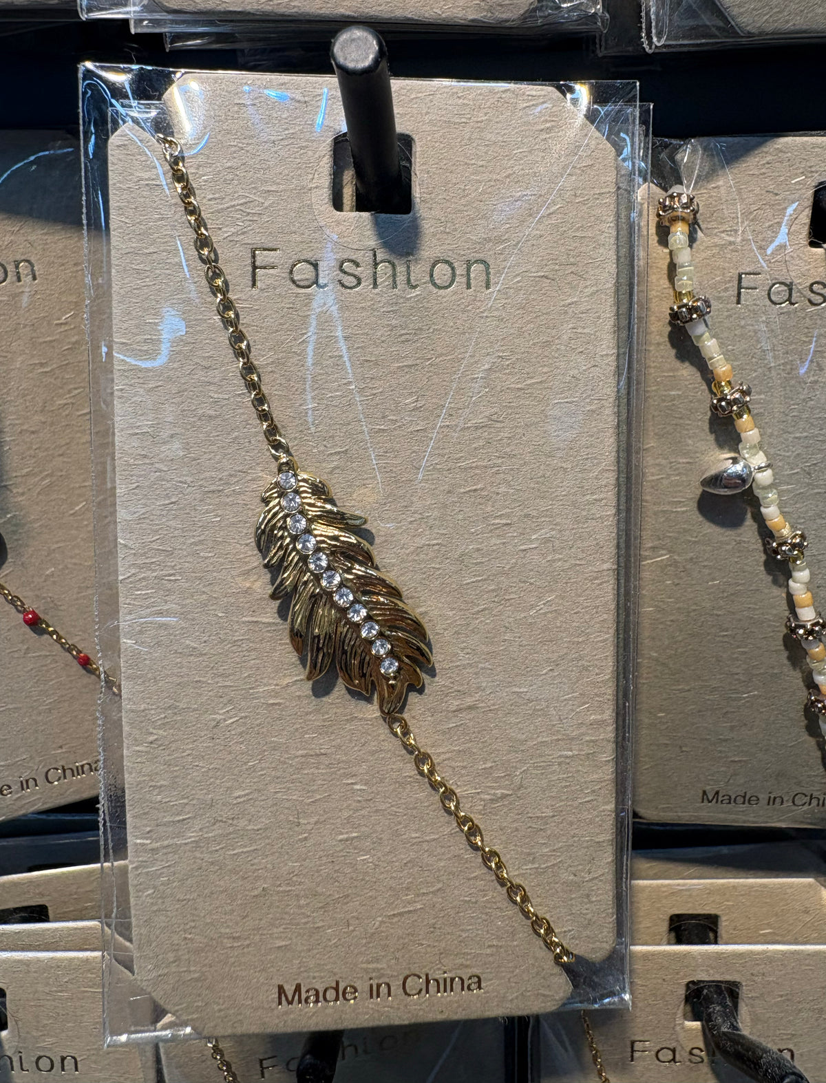 Layered Feather Charm Bracelet - D-bracelets-0335