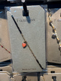 Black Bead Orange Heart Bracelet - D-bracelets-0340
