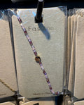 Purple Bead Slim Chain Bracelet - D-bracelets-0344
