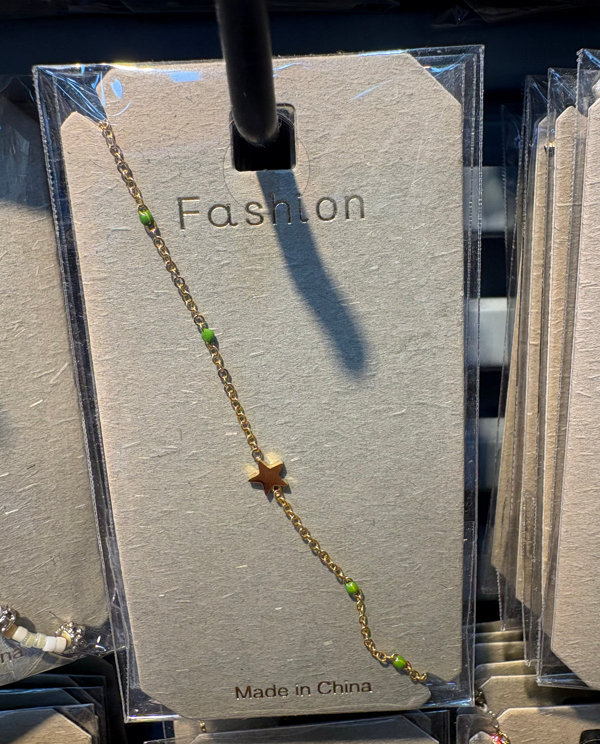 Green Bead Star Bracelet - D-bracelets-0349