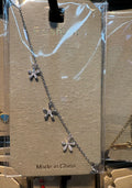 Silver Tone Bow Station Bracelet - D-bracelets-0361