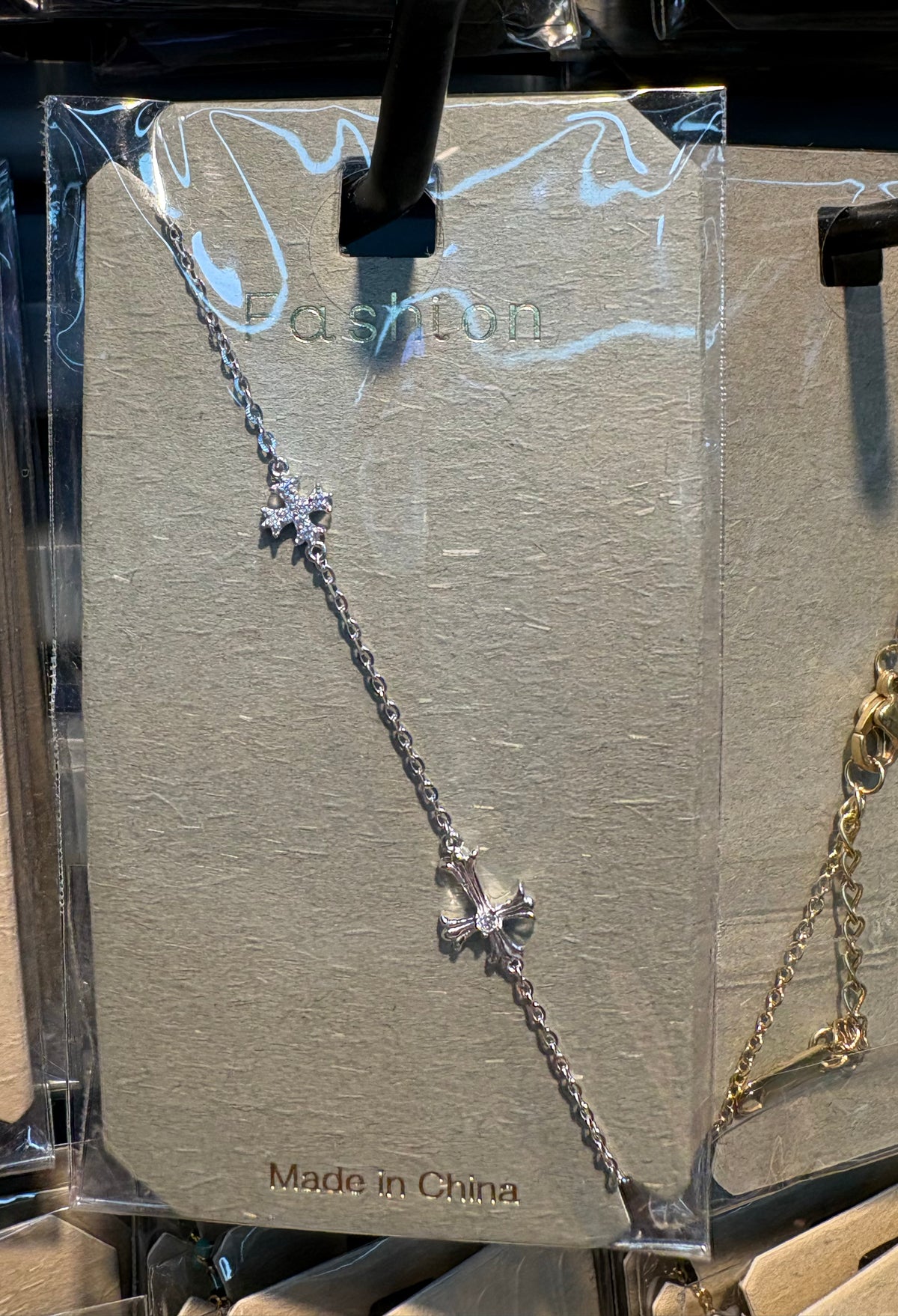 Silver Tone Clover Charm Bracelet - D-bracelets-0365