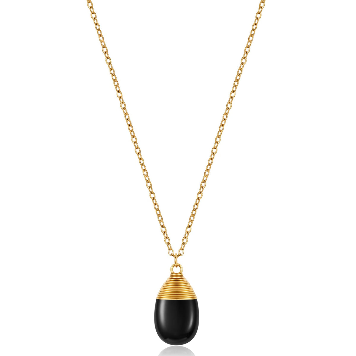 Wire-Wrapped Teardrop Gemstone Layering Necklace