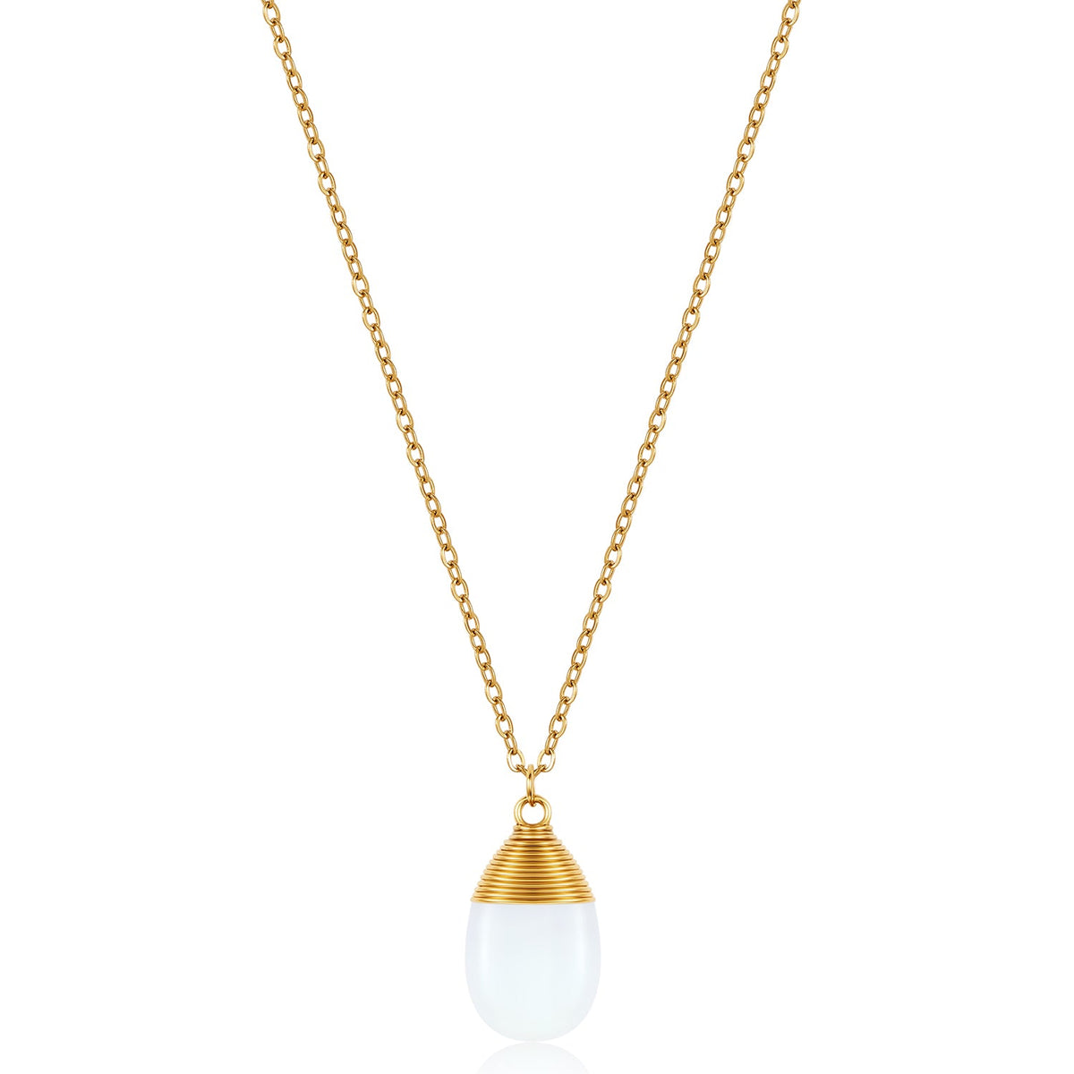 Wire-Wrapped Teardrop Gemstone Layering Necklace