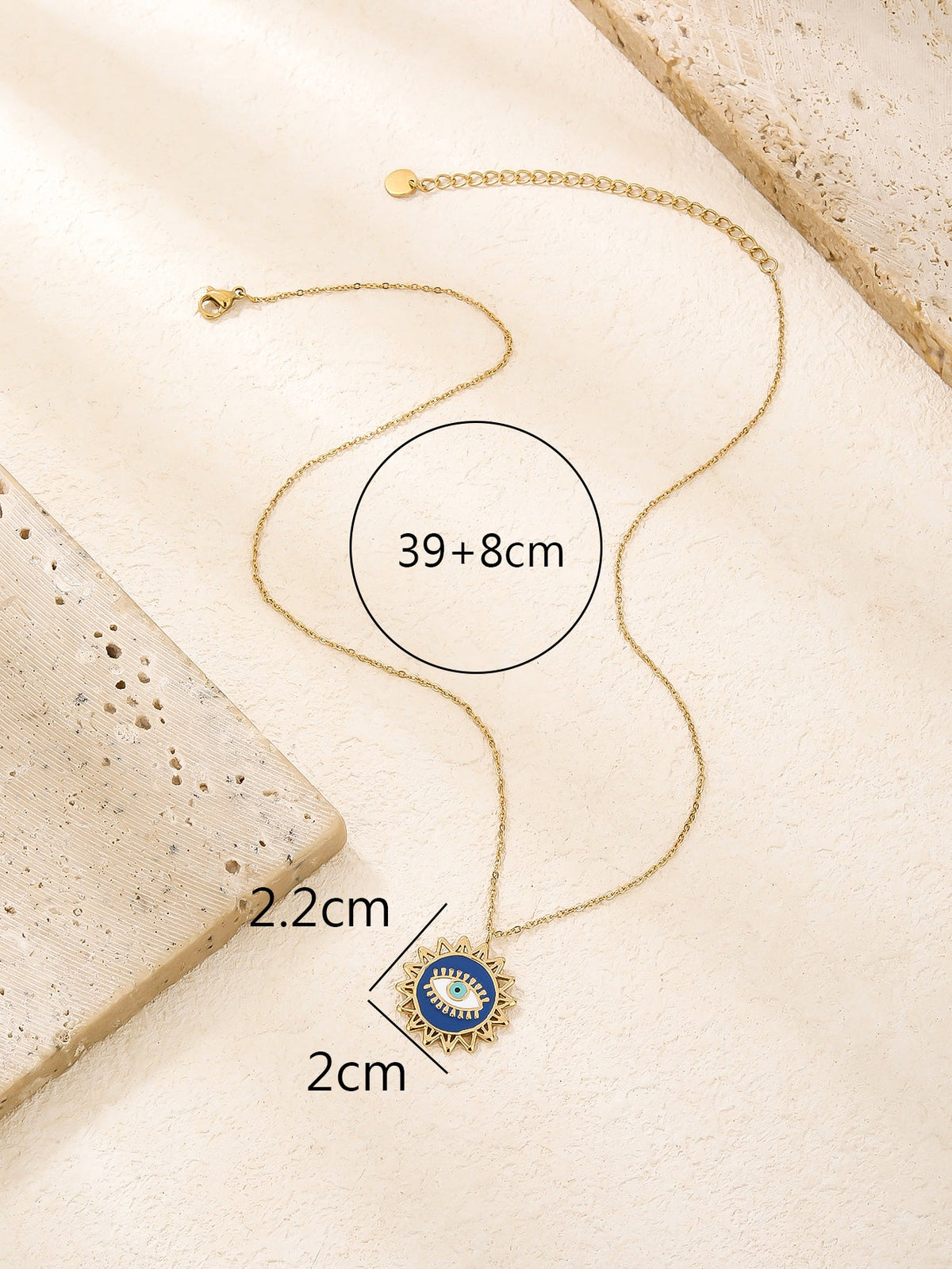 Sunburst Enamel Evil-Eye Necklace