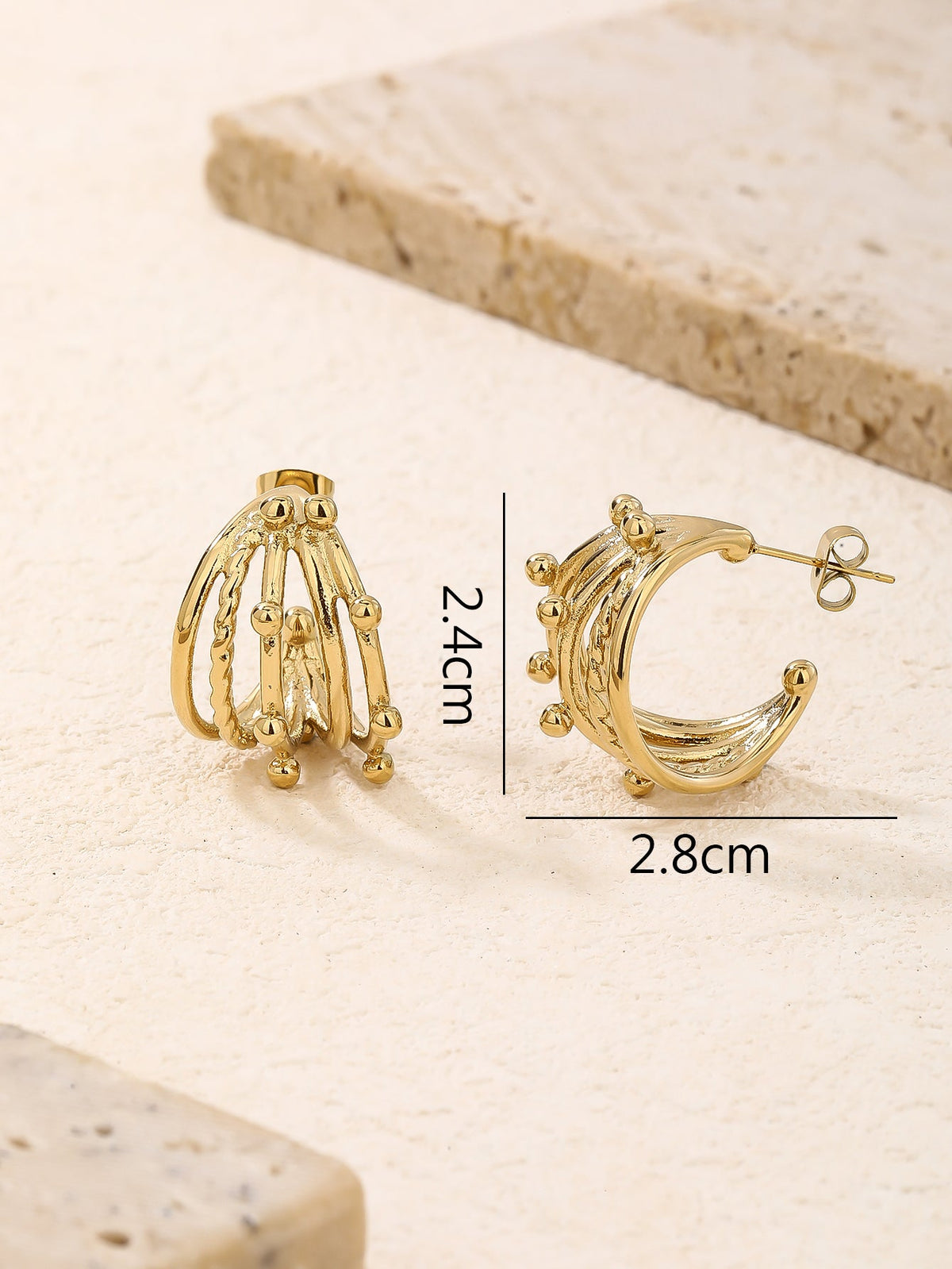 Multi-Layer Beaded Half Hoop Earrings, Curated Ear Look