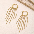Long Tassel Gold Dangle Earrings, Lightweight 6cm