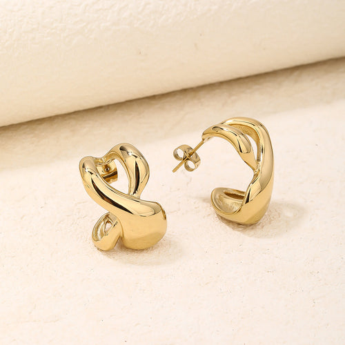 Abstract Twisted Knot Stud Earrings, Sculptural 10g