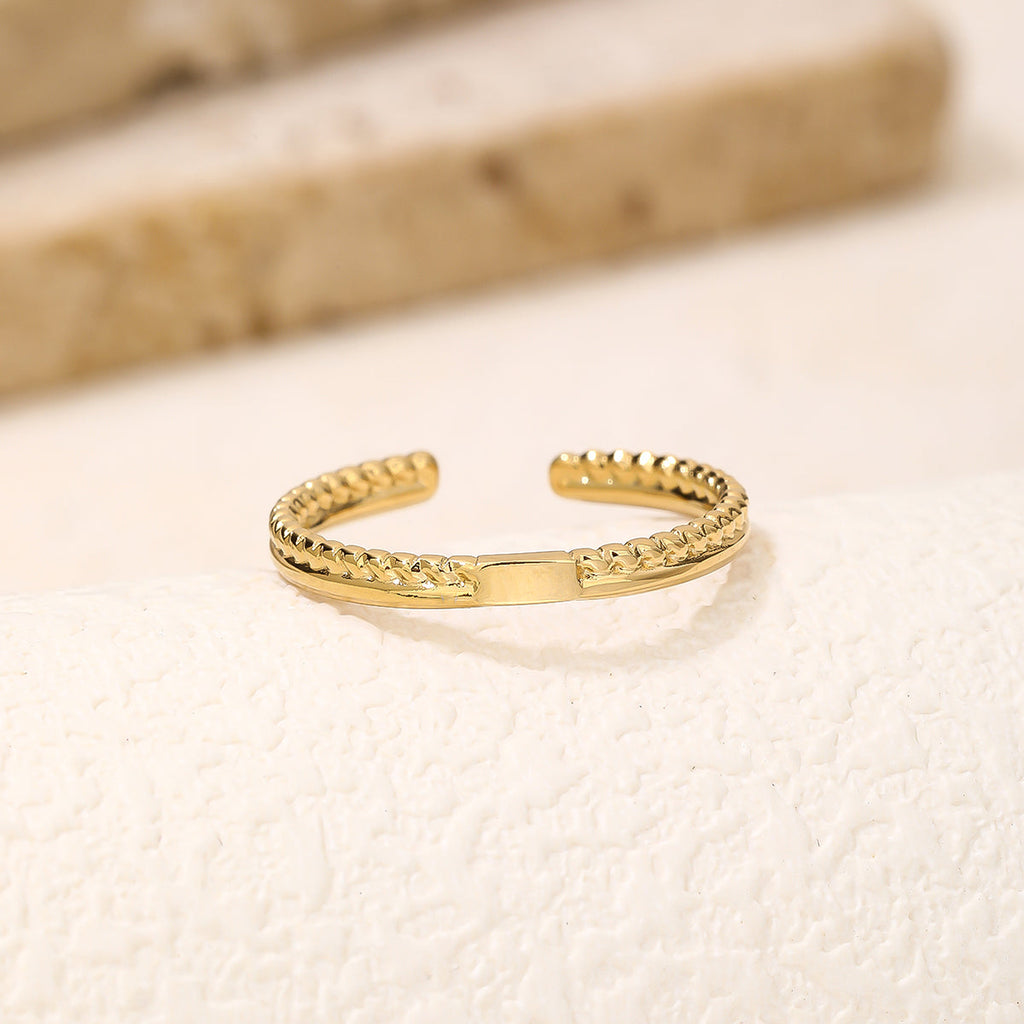 Braided Open-Cuff Stacking Ring