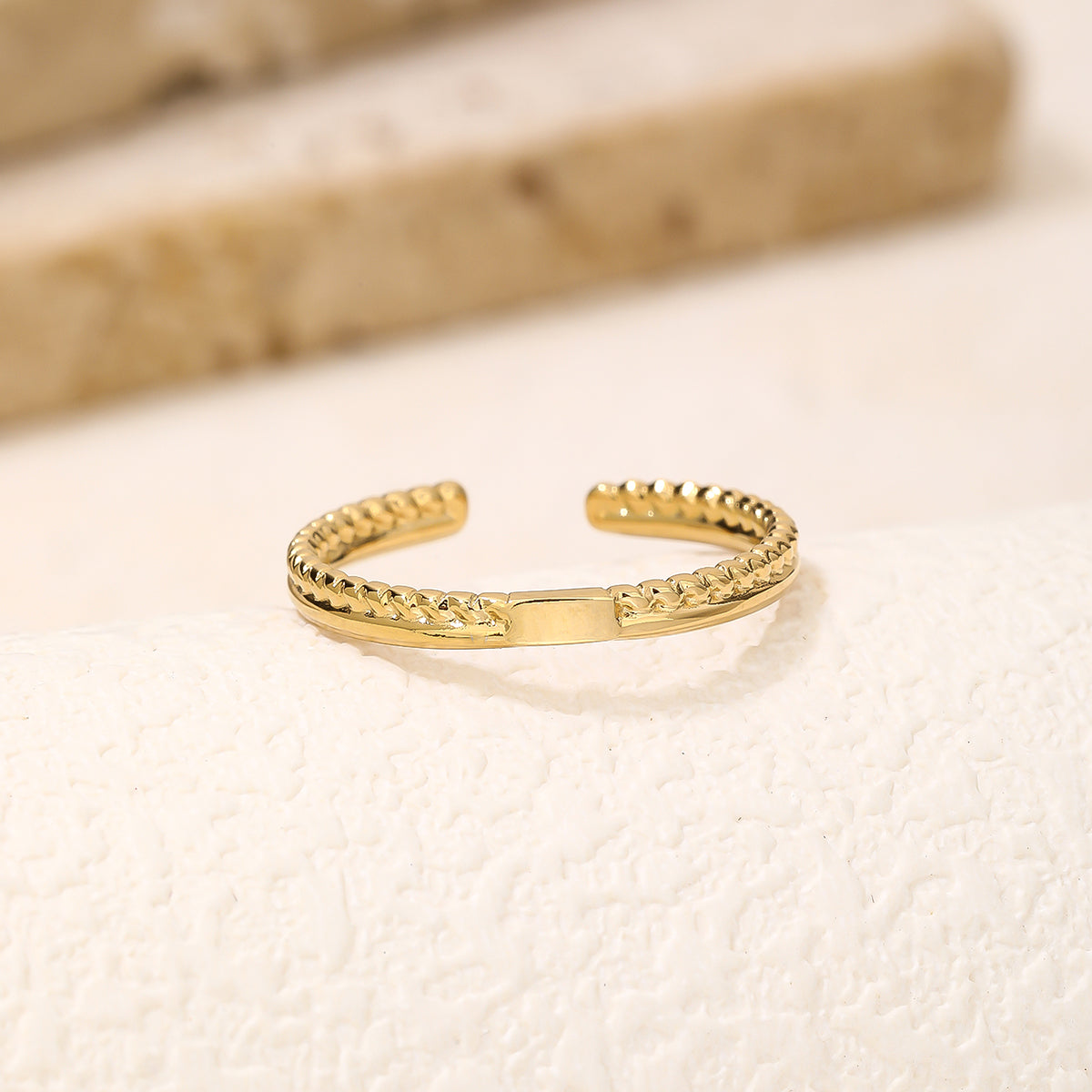 Braided Open-Cuff Stacking Ring