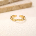 Croissant-Motif Double-Band Ring