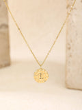Hammered Initial Coin Pendant Necklace