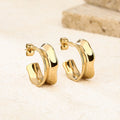 Secure-Clasp Chunky Gold Hoop Earrings, 2cm