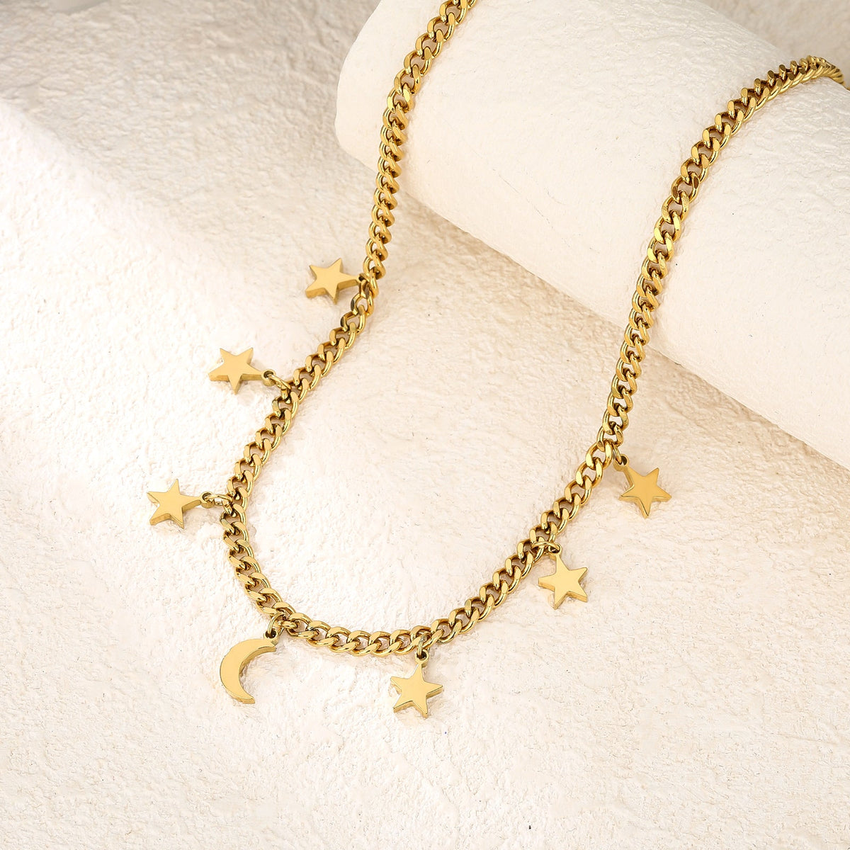 Star-Charm Figaro Chain Necklace