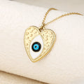Blue Heart Evil-Eye Pendant Necklace